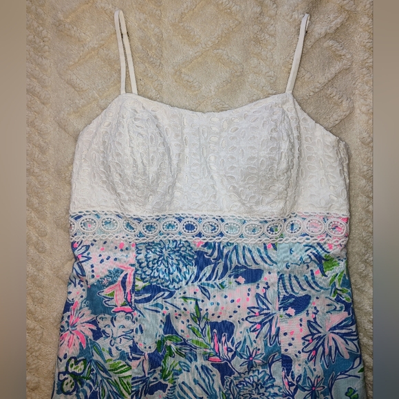 Lilly Pulitzer Liz Dress Coastal Blue Lion Around Size 4 Sundress - Picture 4 of 12